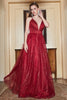 Load image into Gallery viewer, Spaghetti Straps Burgundy A Line Prom Dress