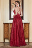 Load image into Gallery viewer, Spaghetti Straps Burgundy A Line Prom Dress