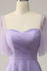 Load image into Gallery viewer, Off Shoulder Lavender Prom Dress with Ruffles