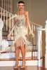Load image into Gallery viewer, Champagne Spaghetti Straps Gatsby Fringed Flapper Dress