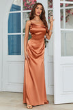 Copper Mermaid Long Wedding Guest Dress