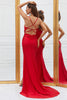 Load image into Gallery viewer, Mermaid Spaghetti Straps Dark Green Long Prom Dress with Criss Cross Back