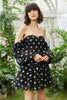Load image into Gallery viewer, Black Off the Shoulder Cocktail Dress with Stars