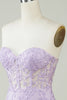 Load image into Gallery viewer, Hot Selling Bodycon Sweetheart Purple Corset Homecoming Dress with Appliques