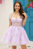 Load image into Gallery viewer, Lavender Corset Embroidery Graduation Dress