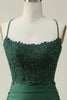 Load image into Gallery viewer, Sheath Spaghetti Straps Dark Green Short Prom Dress with Appliques