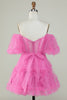 Load image into Gallery viewer, Cute A Line Off the Shoulder Pink Tulle Graduation Dress