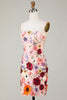 Load image into Gallery viewer, Sheath Spaghetti Straps Blush Homecoming Dress with 3D Flowers