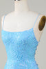 Load image into Gallery viewer, Sparkly Blue Beaded Tight Short Party Dress