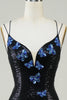 Load image into Gallery viewer, Black Glitter Tight Homecoming Dress with Sequins Butterflies