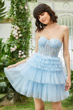Trendy A-Line Sweetheart Pink Short Prom Dress with Ruffles