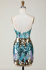 Load image into Gallery viewer, Sparkly Blue Sequined Tight Short Homecoming Dress