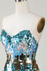 Load image into Gallery viewer, Sparkly Blue Sequined Tight Short Homecoming Dress