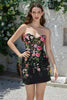 Load image into Gallery viewer, Gorgeous Sheath Sweetheart Black Corset Homecoming Dress with Appliques