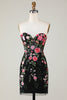 Load image into Gallery viewer, Sweetheart Black Homecoming Dress with Appliques