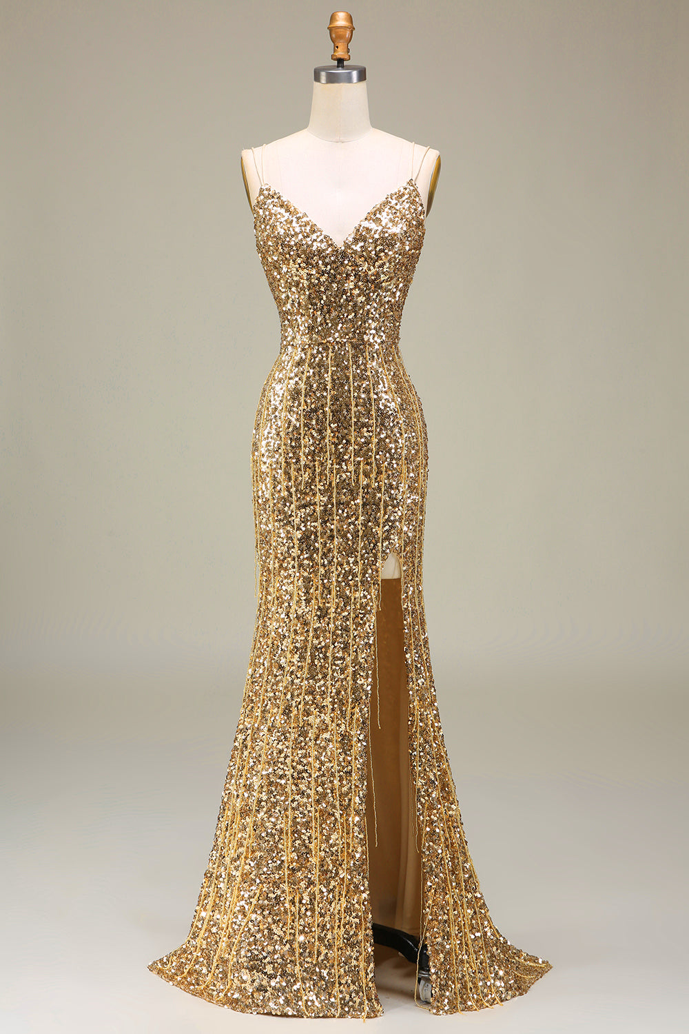 ZAPAKA Women Sparkly Golden Long Prom Dress with Slit Mermaid Sequins Party Dress ZAPAKA UK ZAPAKA Women Sparkly Golden Long Prom Dress with Slit Mermaid Sequins Party Dress ZAPAKA UK