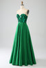 Load image into Gallery viewer, A-Line Sweetheart Dark Green Corset Prom Dress