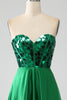 Load image into Gallery viewer, A-Line Sweetheart Dark Green Corset Prom Dress
