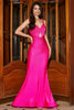 Load image into Gallery viewer, Hot Pink Sparkly Mermaid Prom Dress with Hollow-out