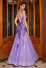 Load image into Gallery viewer, Stunning Mermaid V Neck Purple Sequins Long Prom Dress with Open Back