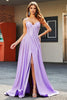 Load image into Gallery viewer, Sparkly Lilac A-Line Corset Prom Dresses with Rhinestones