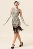 Load image into Gallery viewer, Silver Sequins Fringes 1920s Gatsby Dress with 20s Accessories Set