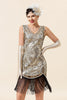 Load image into Gallery viewer, Silver Sequins Fringes 1920s Gatsby Dress with 20s Accessories Set