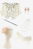 Load image into Gallery viewer, Silver Sequins Fringes 1920s Gatsby Dress with 20s Accessories Set