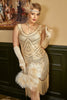 Load image into Gallery viewer, Apricot Plus Size 1920s Gatsby Dress with 20s Acessories Set