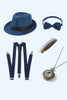 Load image into Gallery viewer, White Chain Men&#39;s Vest with 5 Pieces Accessories Set