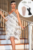 Load image into Gallery viewer, Sparkly White Sequined 1920s Flapper Dress with 20s Accessories