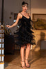 Load image into Gallery viewer, Sparkly Black Sequined 1920s Flapper Dress with 20s Accessories