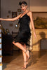 Load image into Gallery viewer, Sparkly Black Sequined 1920s Flapper Dress with 20s Accessories