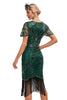 Load image into Gallery viewer, Beading Dark Green Glitter Fringes Flapper Dress with Accessories Set