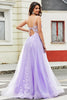 Load image into Gallery viewer, Lilac A Line Appliques Long Prom Dress with Accessory