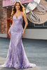 Load image into Gallery viewer, Beading Lilac Sparkly Mermaid Long Prom Dress with Accessory