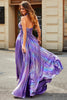 Load image into Gallery viewer, Stunning A Line Halter Neck Purple Long Prom Dress with Accessory