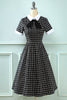 Load image into Gallery viewer, Plaid 1950s Vintage Dress with Bow