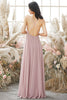 Load image into Gallery viewer, Dusty Pink Chiffon Bridesmaid Dress