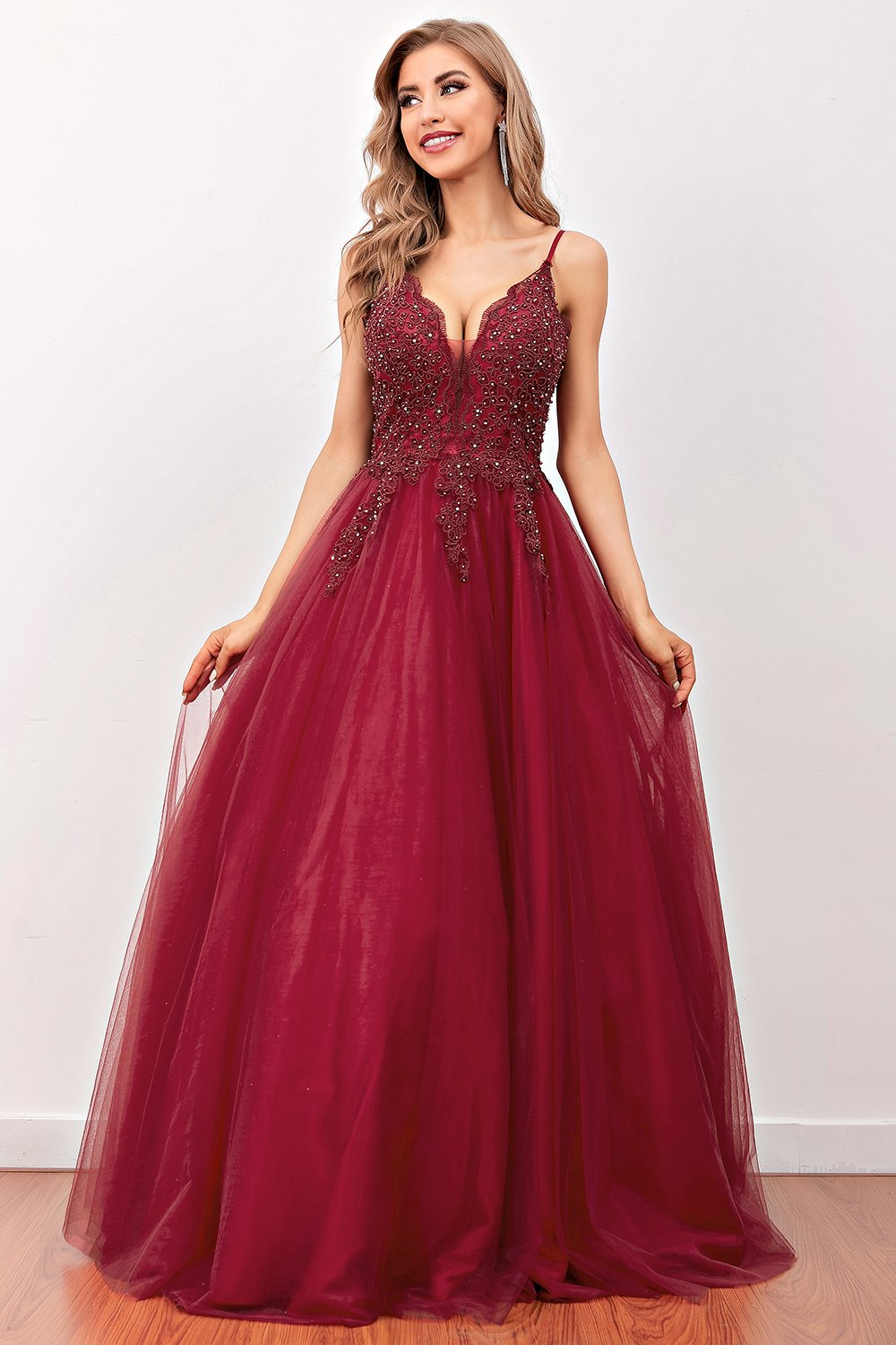 Zapaka Women Burgundy Beaded Long Prom Dress Spaghetti Straps Formal Party Dress ZAPAKA UK Zapaka Women Burgundy Beaded Long Prom Dress Spaghetti Straps Formal Party Dress ZAPAKA UK