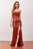 Load image into Gallery viewer, Red Sequin Mermaid Long Prom Dress