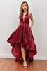 Load image into Gallery viewer, Burgundy High Low Prom Dress with Pockets