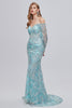 Load image into Gallery viewer, Sparkly Embroidery Mermaid Long Prom Dress