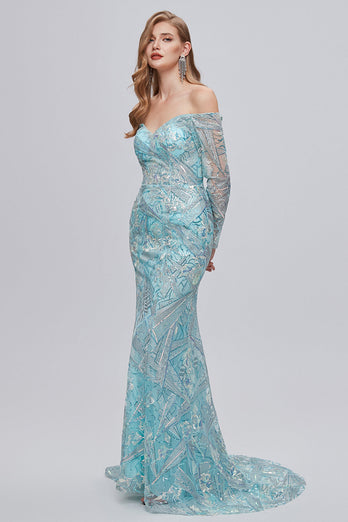 Sparkly Embroidery Mermaid Long Prom Dress