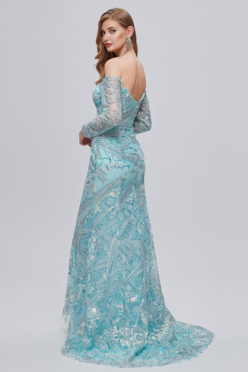 Sparkly Embroidery Mermaid Long Prom Dress