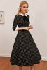 Load image into Gallery viewer, Vintage Black Plaid Midi Swing Dress