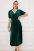 Load image into Gallery viewer, Burgundy Velvet Midi Party Dress