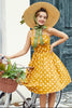 Load image into Gallery viewer, Yellow Polka Dots Vintage Dress