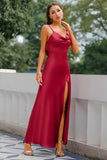 Mermaid Burgundy Long Prom Dress