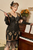 Load image into Gallery viewer, Golden Sequin Fringes Plus size 1920s Dress